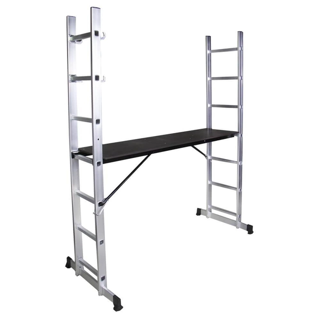 Scaffolding with double aluminum ladder STR0507, height 1.96 m, length 1.6 m