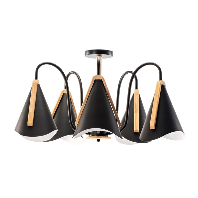 Scandinavian Five-Arm Ceiling Lamp APP607-5C Black