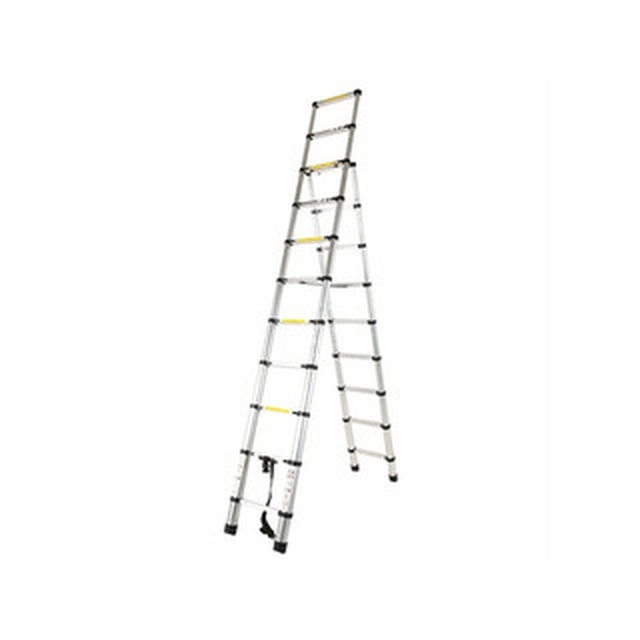 Scară combinată telescopică din două părți Ztrust 2 x 11 grade | 2,6 m | Aluminiu