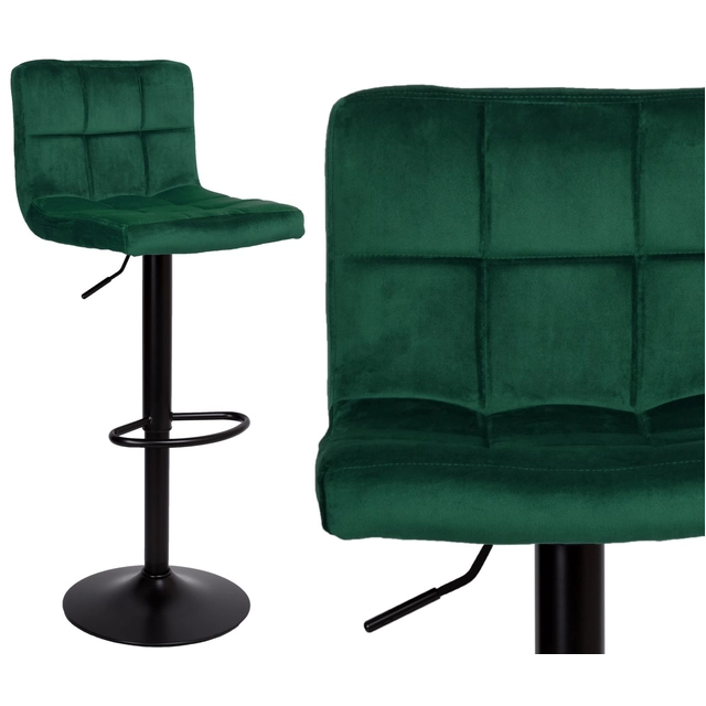 Scaun de bar catifea verde inchis ARAKO BLACK