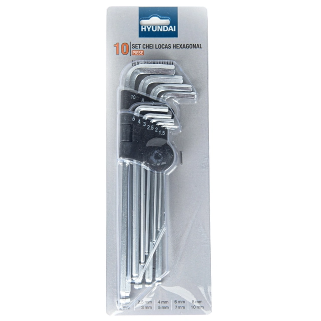 Schlüsselsatz imbus crv 10 Stück 1.5-10mm HY-75001010