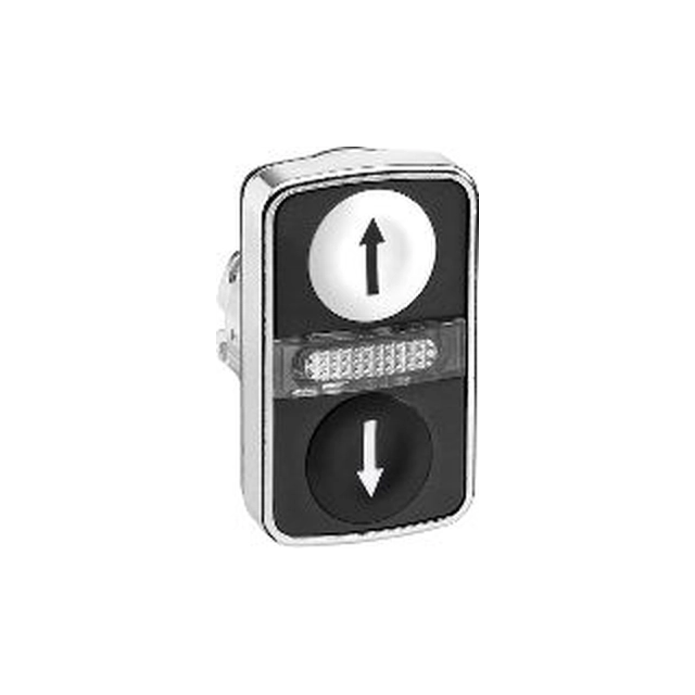 Schneider Electric Double bouton plat/plat blanc/noir LED à retour automatique métal UP/DOWN(ZB4BW7A1724)