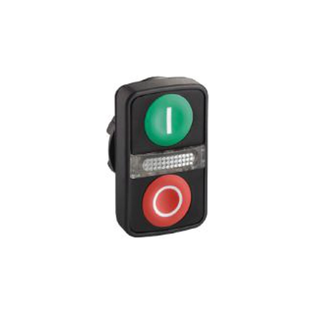 Schneider Electric Dubultā zaļā/sarkanā O-I pogas piedziņa ar fona apgaismojumu un pašatgriešanos (ZB5AW7A3741)
