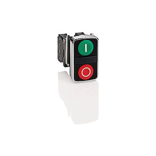 Schneider Electric dubultā zaļās/sarkanās pogas piedziņa O-I bez fona apgaismojuma ar atsperes atgriešanos (ZB4BA7341)