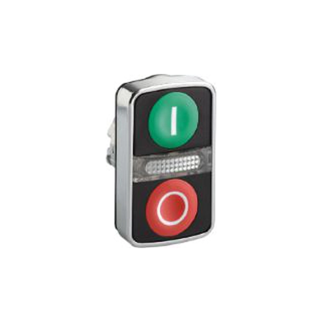 „Schneider Electric“ dviguba žalio/raudono mygtuko pavara /O-I/ su apšvietimu ir savaiminiu grįžimu (ZB4BW7A3741)