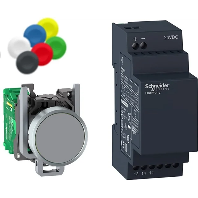 Schneider Electric Harmony XB4 Бездротовий і безбатарейний комплект Кнопковий приймач Вставки 24VDC XB4RFB01