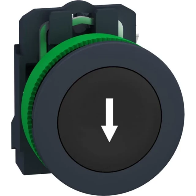 Schneider Electric Harmony XB5 Flat plastic button. black fi30 automatic return marked down arrow 1Z XB5FA3351