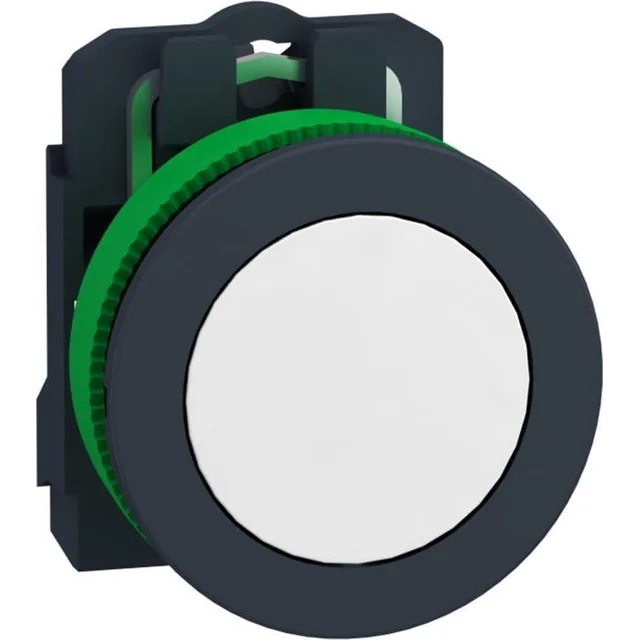 Schneider Electric Harmony XB5 Flat plastic button. white fi30 smooth lens integrated LED 24 V AC/DC XB5FVB1