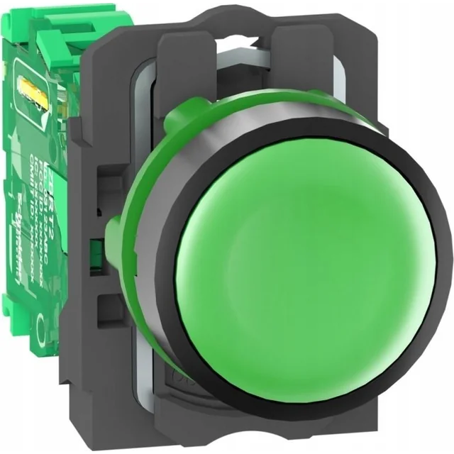 Schneider Electric Harmony XB5R Wireless and batteryless button head with transmitter Green Plastic ZB5RTA3