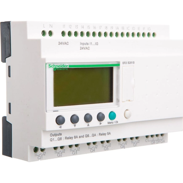 Schneider Electric Inteligentni modularni rele Zelio Logic - 24 I/O - 24 V AC - ura - zaslon SR3B261B