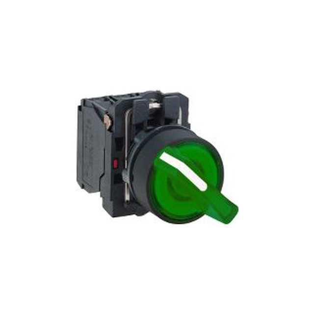 Schneider Electric Switch 2 positieknop 22mm groen 1Z 1R zonder zelfretour met achtergrondverlichting (XB5AK123B5)