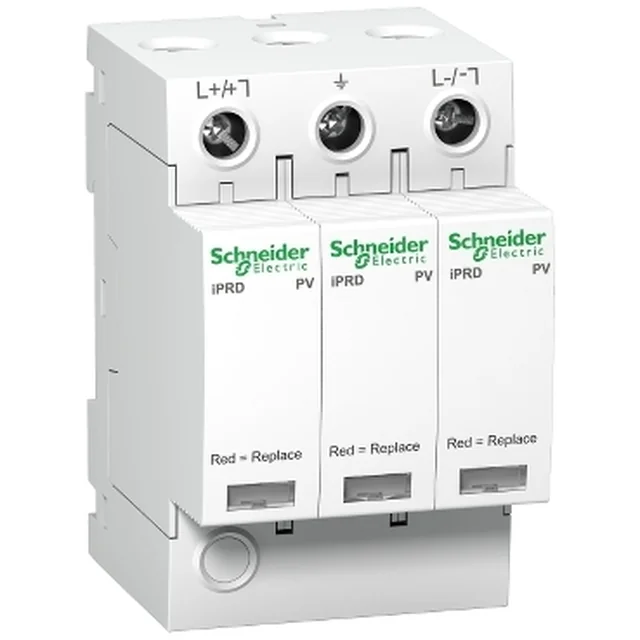 Schneider Electricu liigpingepiirik Acti9 iPRD-DC40r-T2-3-1000 3-biegunowy Typ2 65 kA kontaktiga