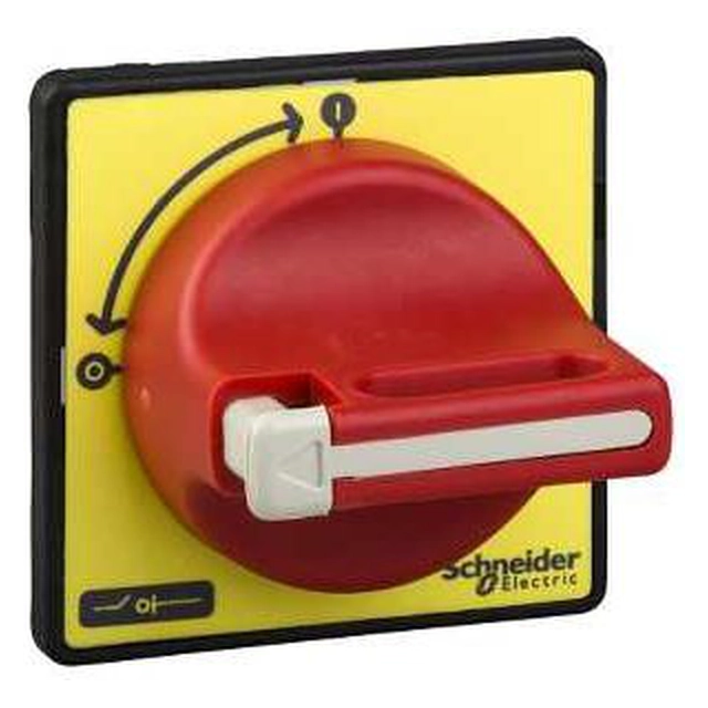 Schneider raudonai geltona durų pavara su užraktu 60 x 60mm (KCD1PZ)