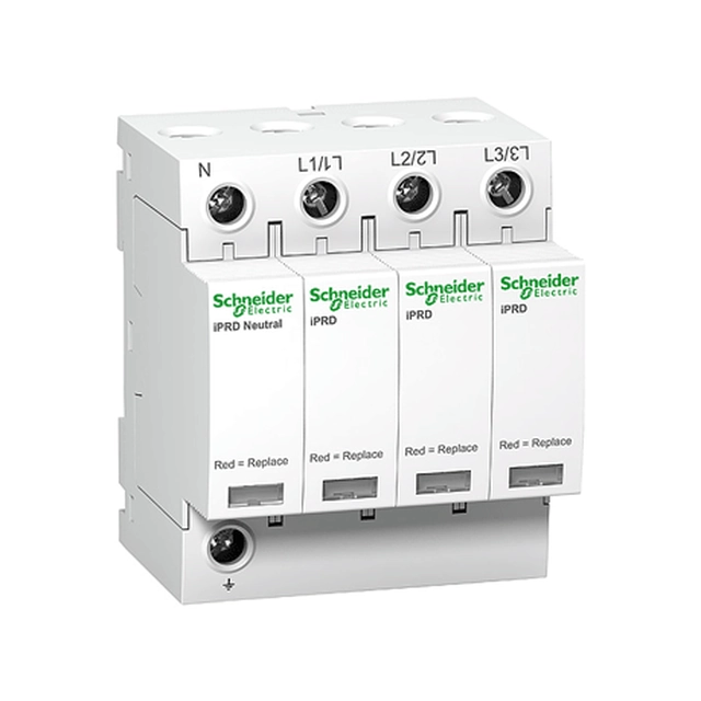 Schneideri liigpingepiirik C 3P+N 65kA abikontaktiga iPRD-65r-65kA-350V-3PN A9L65601