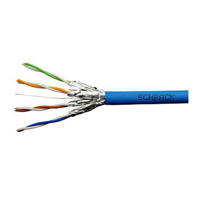 Schrack U/FTP kábel Cat.6a, HSKF423HB5, 4x2xAWG23/1, 500Mhz, LS0H, Dca, modrý