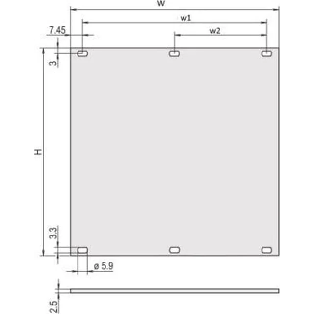 SCHROFF SCHROFF előlap, árnyékolatlan, 4 HU, 84 HU, 2,5 mm, al, eloxált, hátul vezetőképes