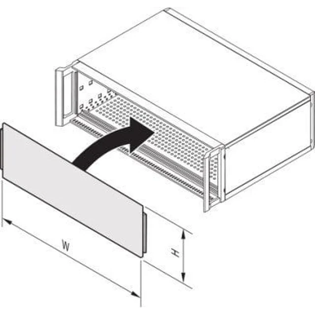 SCHROFF SCHROFF Esipaneel, täislaius, piludega, varjestamata RatiopacPRO jaoks 3 U, AIR 4 U, 84 HP, 2,5 mm, Al