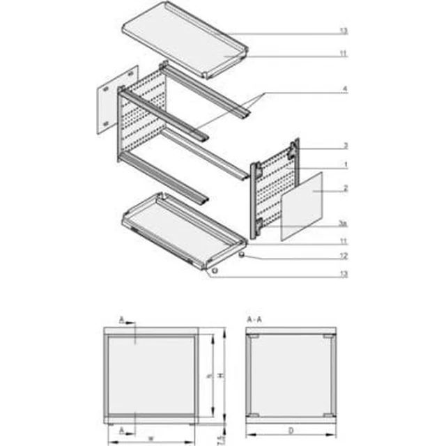 SCHROFF SCHROFF RatiopacPRO AIR Корпус стійки 19, розширювана кришка, 3/4 U, 84 U, 315 мм