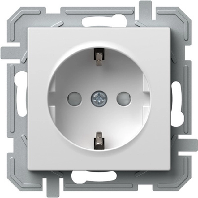 SCHUKO PLUG 2P+E 16A 250V~, PLUG-IN, ΠΟΛΙΚΟ ΛΕΥΚΟ