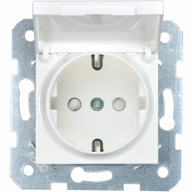 Schuko socket with a cover with shutters, Viko Panasonic Karre, white
