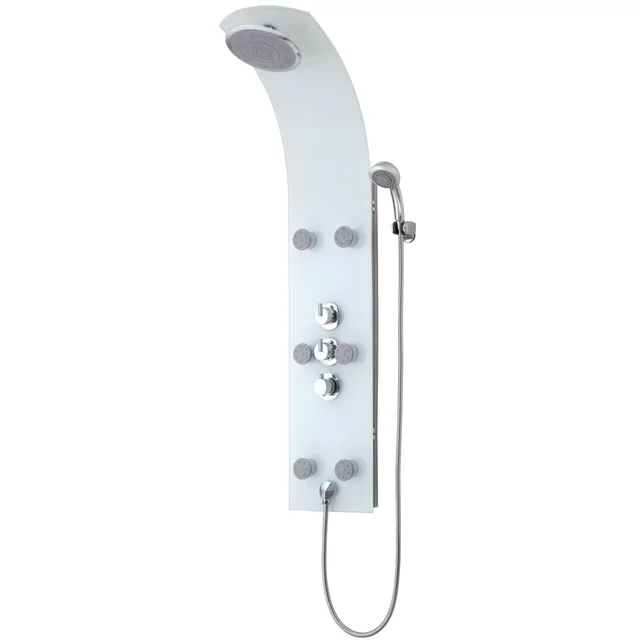 SCHÜTTE LANZAROTE glass shower panel with thermostat, white