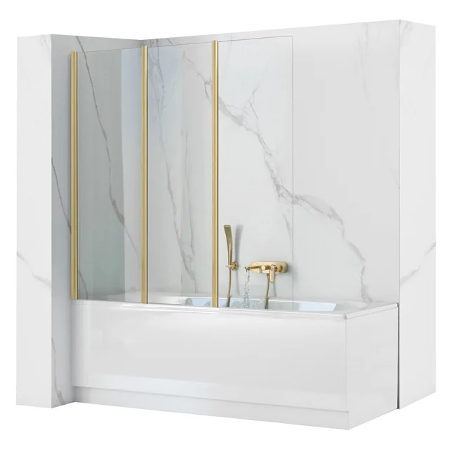 Screen Rea Agat-3 120 Bathtub Folding BRUSHED GOLD