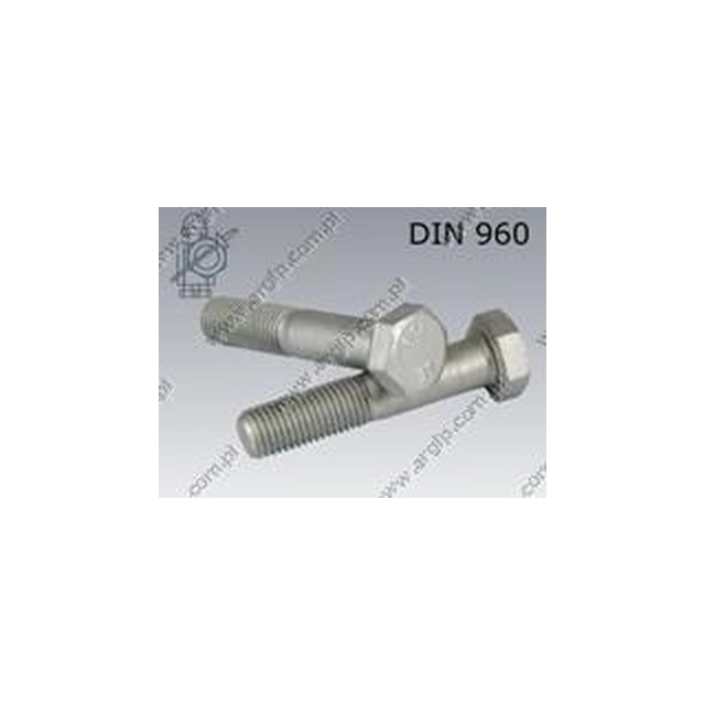 Screw M12×1,25×70-10.9 fl Zn DIN 960