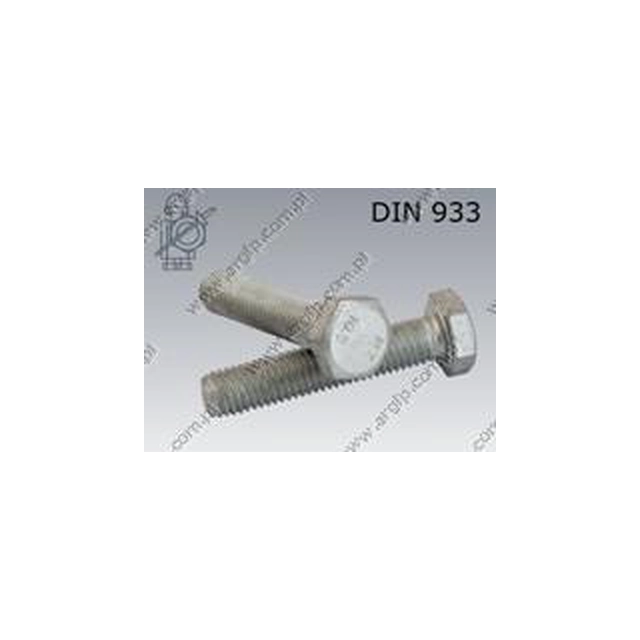 Screw M12×25-8.8 fl Zn DIN 933