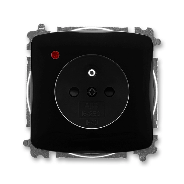 Screwless socket with surge protection, CSN 5599A-A02357 N, ABB (ABB, Tango, black)