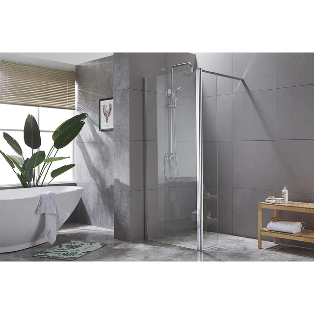 Sea-Horse Easy In shower wall - 80 cm - with movable wing 30 cm - Clean Glass coating