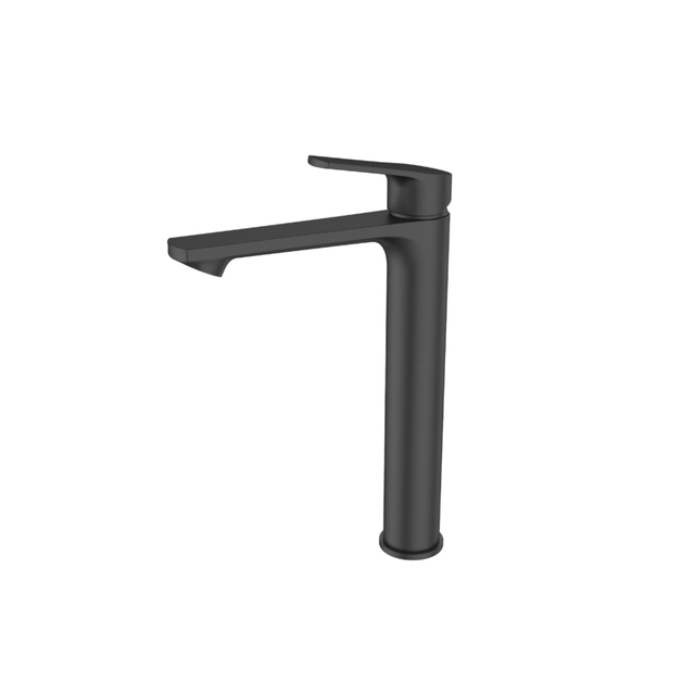 Sea-Horse Fogo black basin mixer, standing tall, black mat