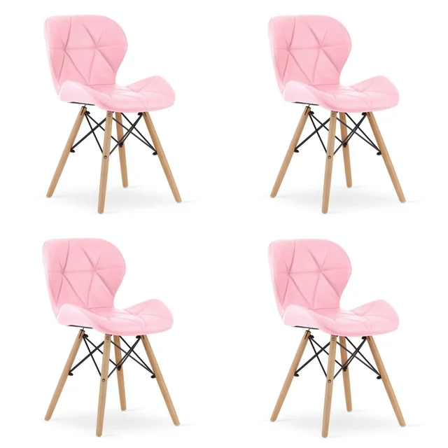 Sedia ecopelle LAGO - rosa x 4