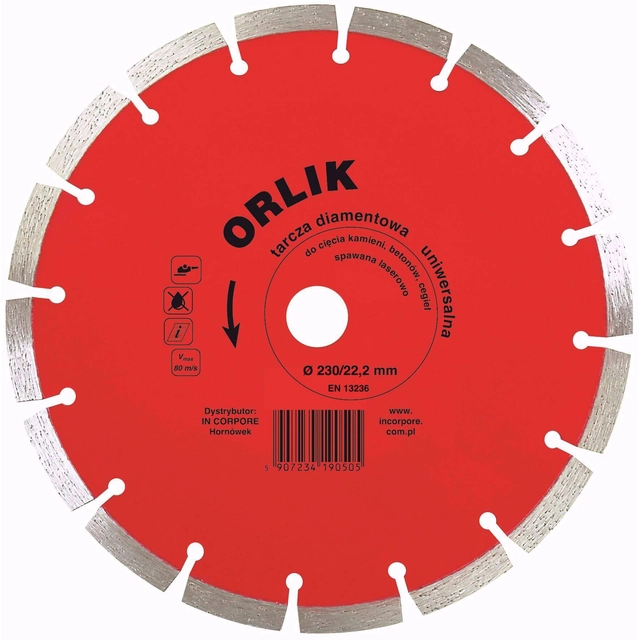 Segmented diamond disc ORLIK 150x22.2mm IN CORPORE