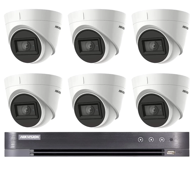 Seiresüsteem 6 Hikvision kaamerad 8MP, 4in1, objektiiv 2.8mm, IR 60m, DVR 8 kanalid 4K, 8MP