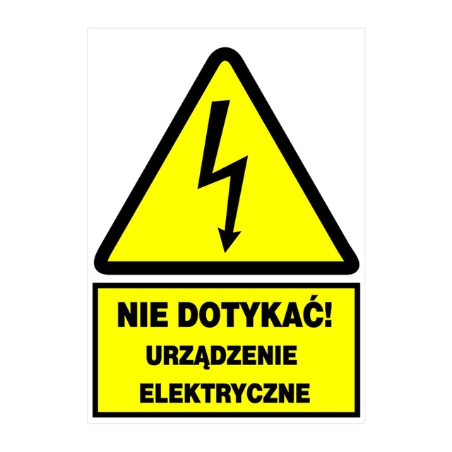 Selbstklebende Warntafel TZO148x210(Nie ein elektrisches Gerät berühren)