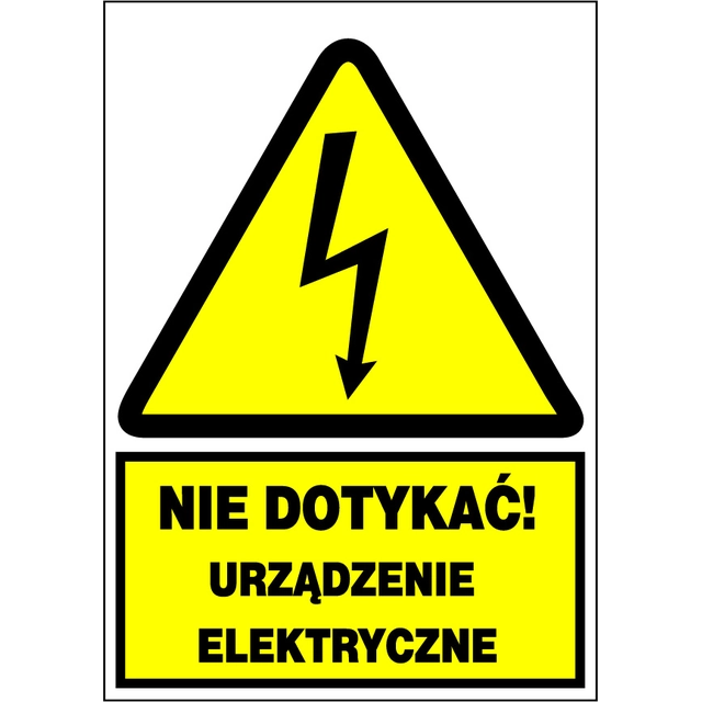 Self-adhesive board 148x210 "DO NOT TOUCH ELECTRICAL DEVICE" NO1-NDUE