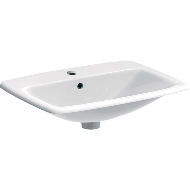 Selnova Square washbasin recessed into the countertop,B60 cm,H17 cm,T45 cm, with overflow, with tap hole