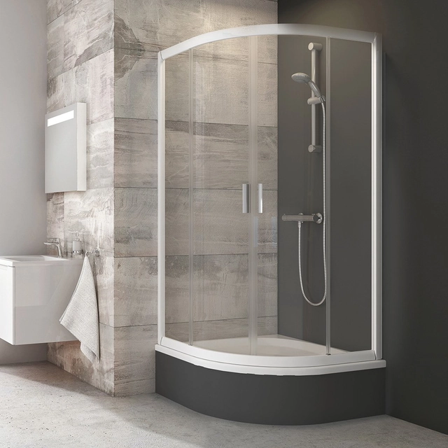 Semicircular shower cabin Ravak Blix, BLCP4-90 Sabina, white+Transparent glass