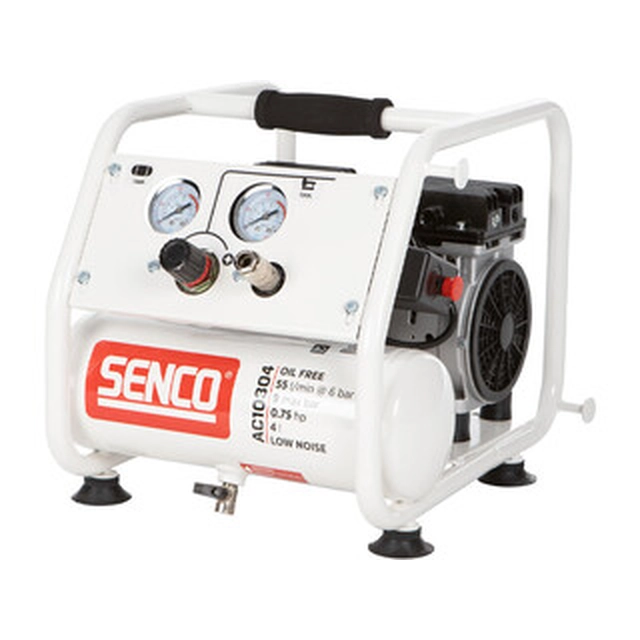 Senco AC10304 electric piston compressor Intake air: 103 l/min | 4 l | 9 bar | Oil Free | 230 V