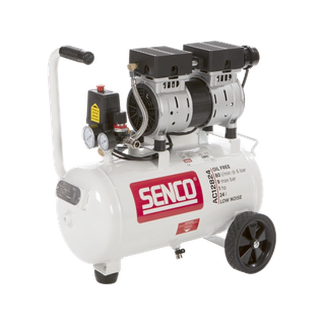 Senco AC12824 electric piston compressor Intake air: 128 l/min | 24 l | 9 bar | Oil Free | 230 V