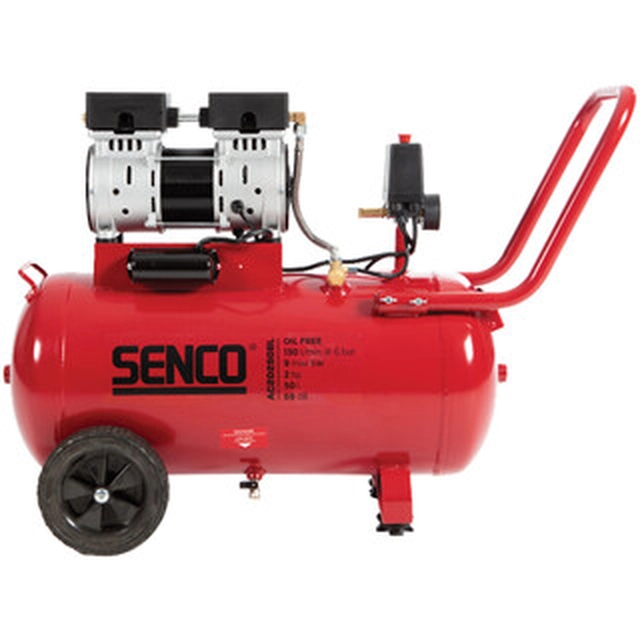 Senco AC20250BL elektrische zuigercompressor Inlaatlucht: 202 l/min | 50 l | 9 balk | Olievrij | 230 V