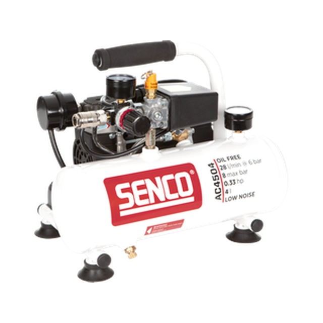 Senco AC4504 electric piston compressor Intake air: 45 l/min | 4 l | 8 bar | Oil lubricated | 230 V