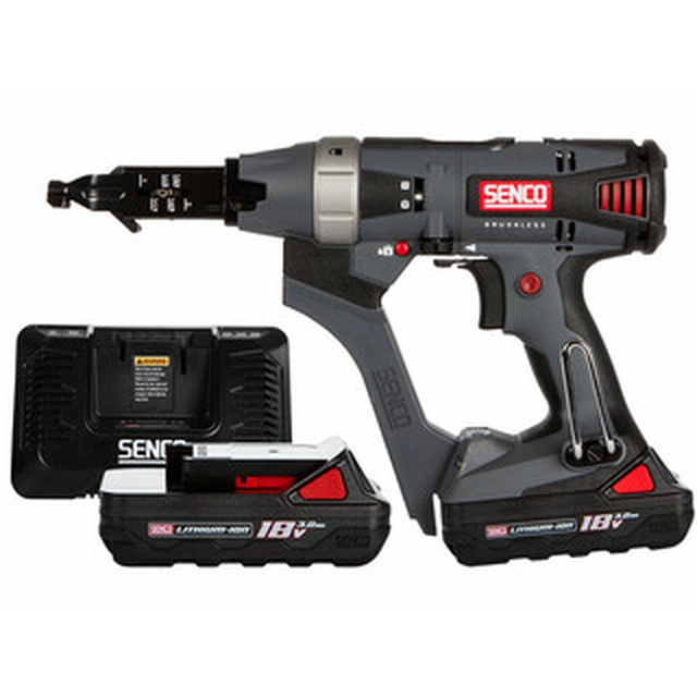 Senco DS522-18V DURASPIN cordless screwdriver 18 V | 8 Nm | 2500 RPM | Carbon Brushless | 2 x 3 Ah battery + charger | In a suitcase