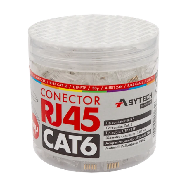 Щепсел RJ-45 UTP Cat.6, 50u (100 бр.) RJ45-CAT6-50U-JAR