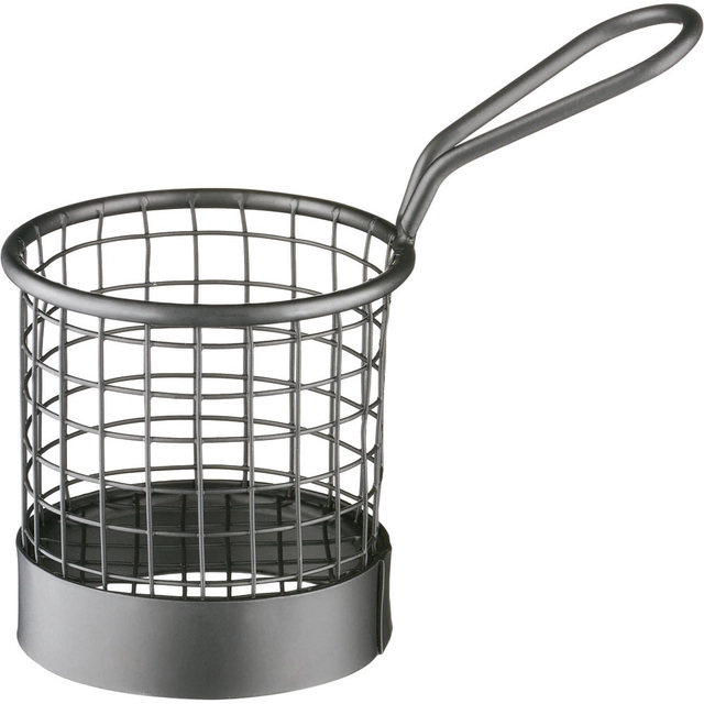 Serving basket, black, Ø 80 mm