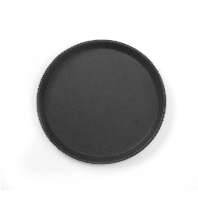 Serving tray, black, diameter 500 mm