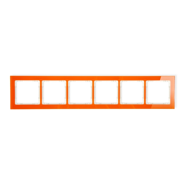 Šestinásobný univerzální rám - skleněný efekt (rám: oranžový; spodní: béžový) KARLIK DECO 13-1-DRS-6