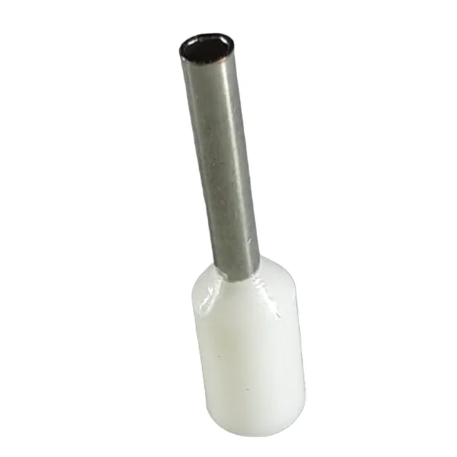 Set 100 insulated terminal pins 0.75 mm² white copper ferrules 14.6mm