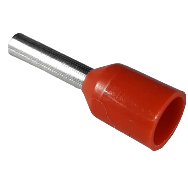 Set 100 insulated terminal pins 1.5mm² red copper ferrules 15mm