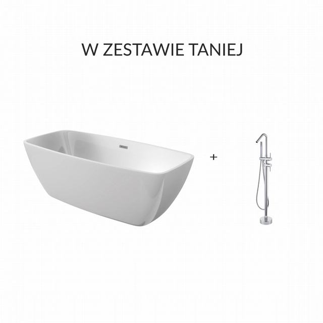 Set aus freistehender Acrylbadewanne Deante Anemon 150x72 cm + Wasserhahn Sea-Horse Stylus